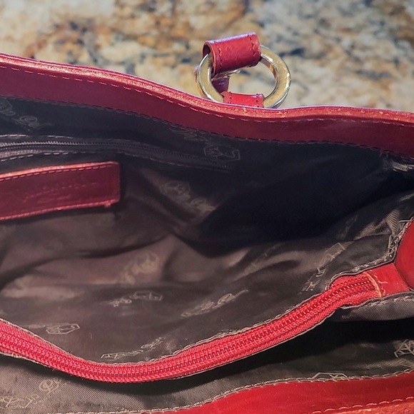 Valentina genuine red leather bag, made in Italy. Beautiful pre-owned purse. - Picture 14 of 16